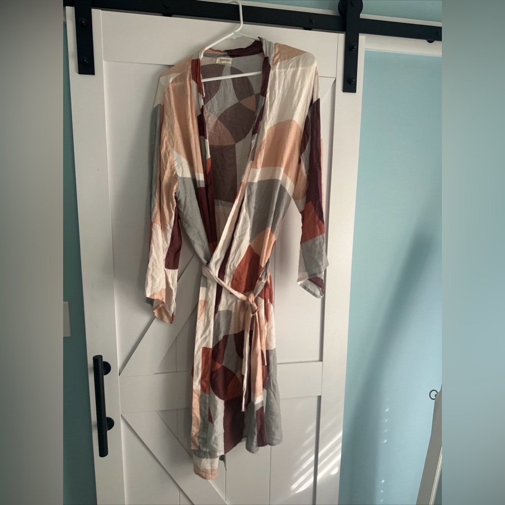 World Market Kimono Kaftan Boho Retro Free Size Open Front‎ Geometric